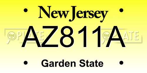 AZ811A New Jersey License Plate