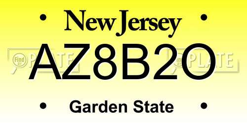AZ8B2O New Jersey License Plate