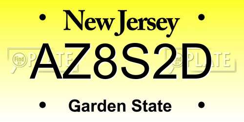 AZ8S2D New Jersey License Plate
