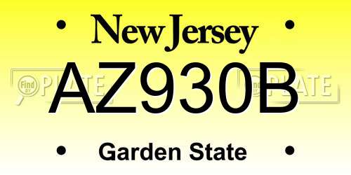 AZ930B New Jersey License Plate