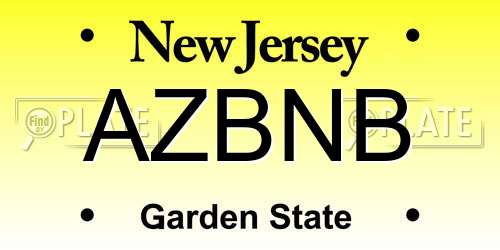 AZBNB New Jersey License Plate