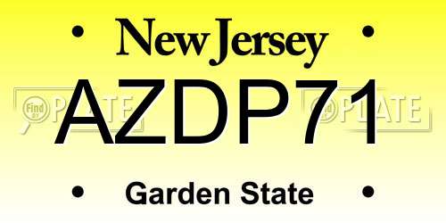 AZDP71 New Jersey License Plate