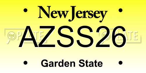 AZSS26 New Jersey License Plate