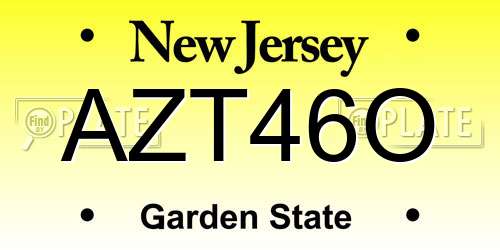 AZT46O New Jersey License Plate