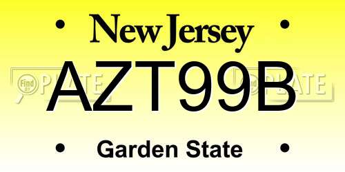 AZT99B New Jersey License Plate