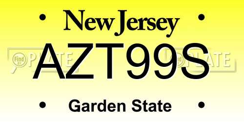 AZT99S New Jersey License Plate