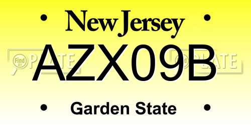 AZX09B New Jersey License Plate