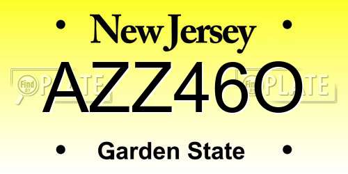 AZZ46O New Jersey License Plate