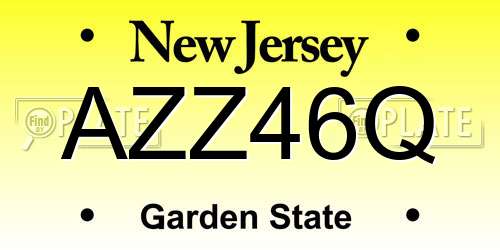 AZZ46Q New Jersey License Plate