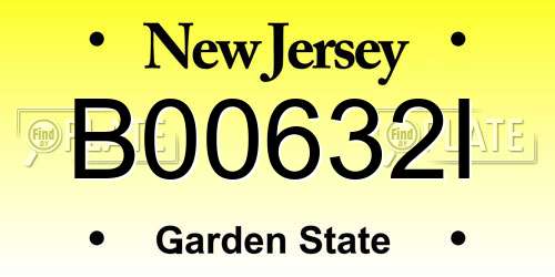 B00632I New Jersey License Plate