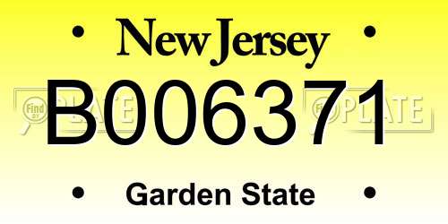 B006371 New Jersey License Plate