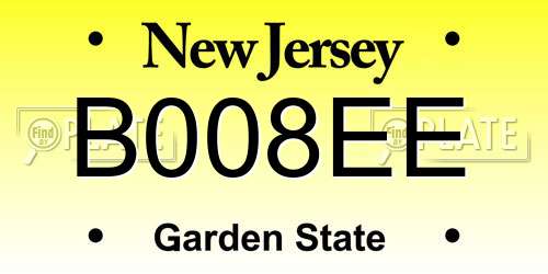 B008EE New Jersey License Plate