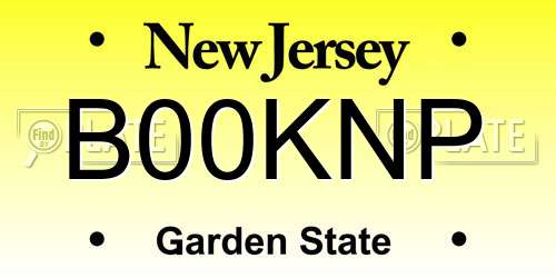 B00KNP New Jersey License Plate