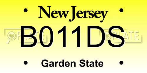 B011DS New Jersey License Plate
