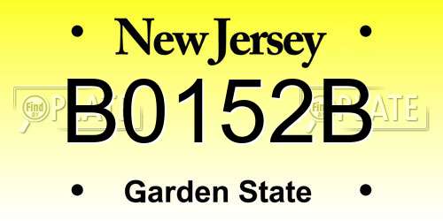 B0152B New Jersey License Plate