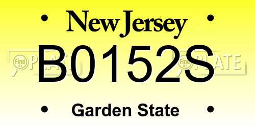 B0152S New Jersey License Plate