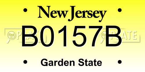 B0157B New Jersey License Plate