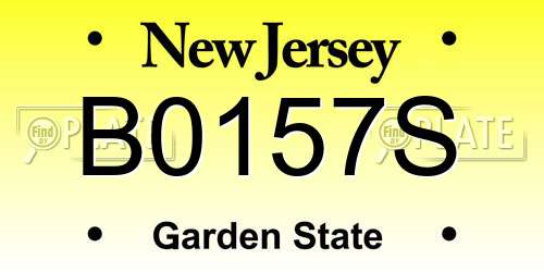B0157S New Jersey License Plate