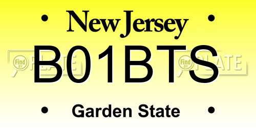 B01BTS New Jersey License Plate