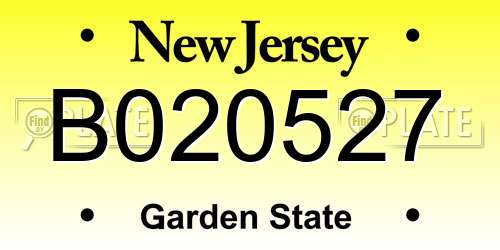 B020527 New Jersey License Plate