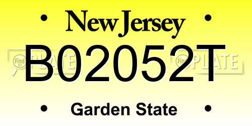 B02052T New Jersey License Plate