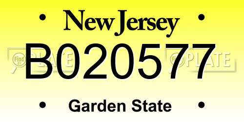 B020577 New Jersey License Plate