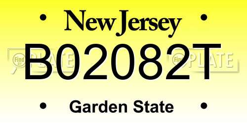 B02082T New Jersey License Plate