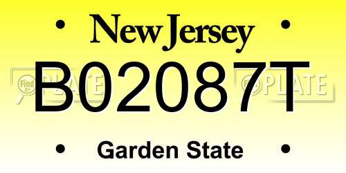 B02087T New Jersey License Plate
