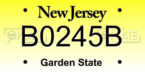 B0245B New Jersey License Plate