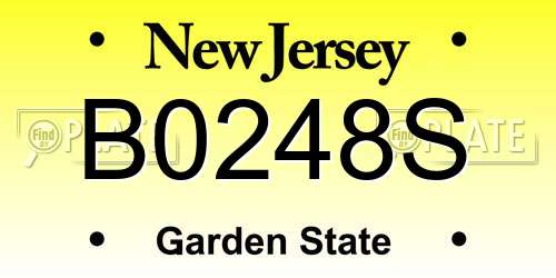 B0248S New Jersey License Plate