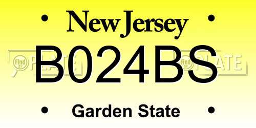 B024BS New Jersey License Plate