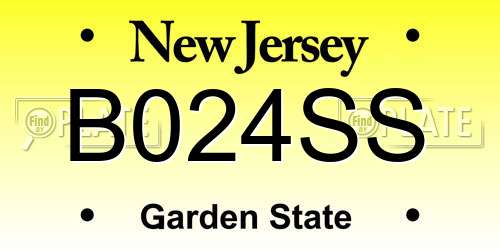 B024SS New Jersey License Plate