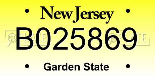 B025869 New Jersey License Plate