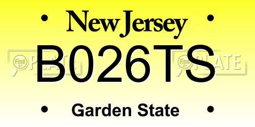 B026TS New Jersey License Plate