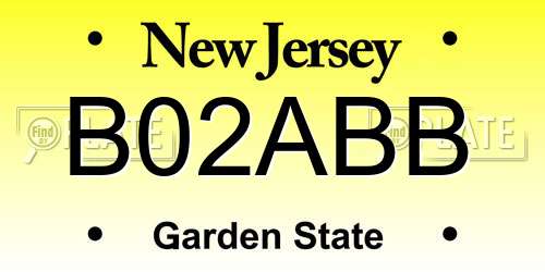 B02ABB New Jersey License Plate