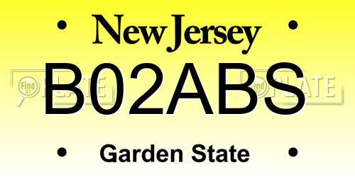 B02ABS New Jersey License Plate
