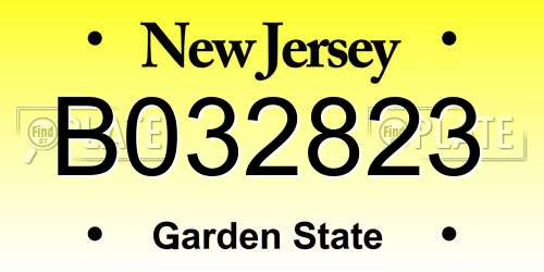 B032823 New Jersey License Plate