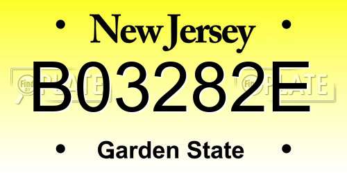B03282E New Jersey License Plate