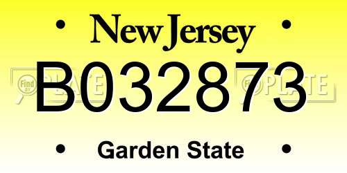 B032873 New Jersey License Plate