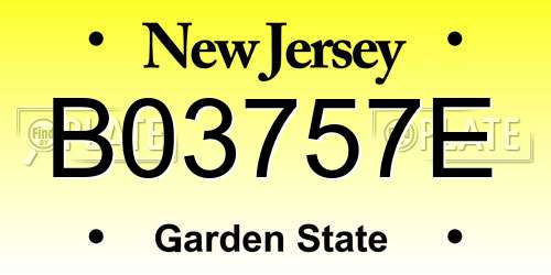 B03757E New Jersey License Plate