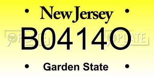 B0414O New Jersey License Plate