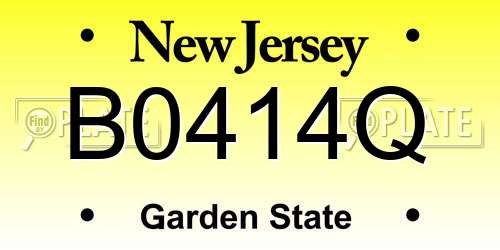 B0414Q New Jersey License Plate