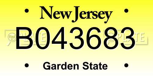 B043683 New Jersey License Plate