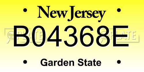 B04368E New Jersey License Plate