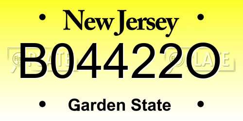 B04422O New Jersey License Plate