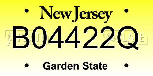 B04422Q New Jersey License Plate
