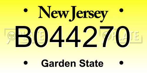 B044270 New Jersey License Plate
