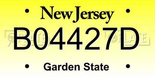 B04427D New Jersey License Plate