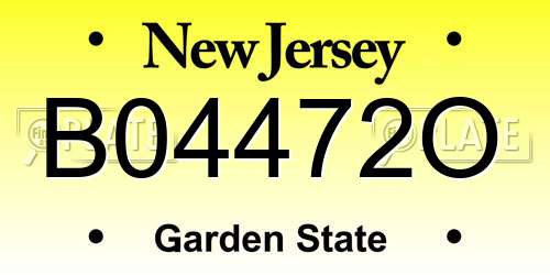 B04472O New Jersey License Plate