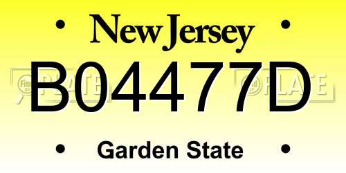 B04477D New Jersey License Plate